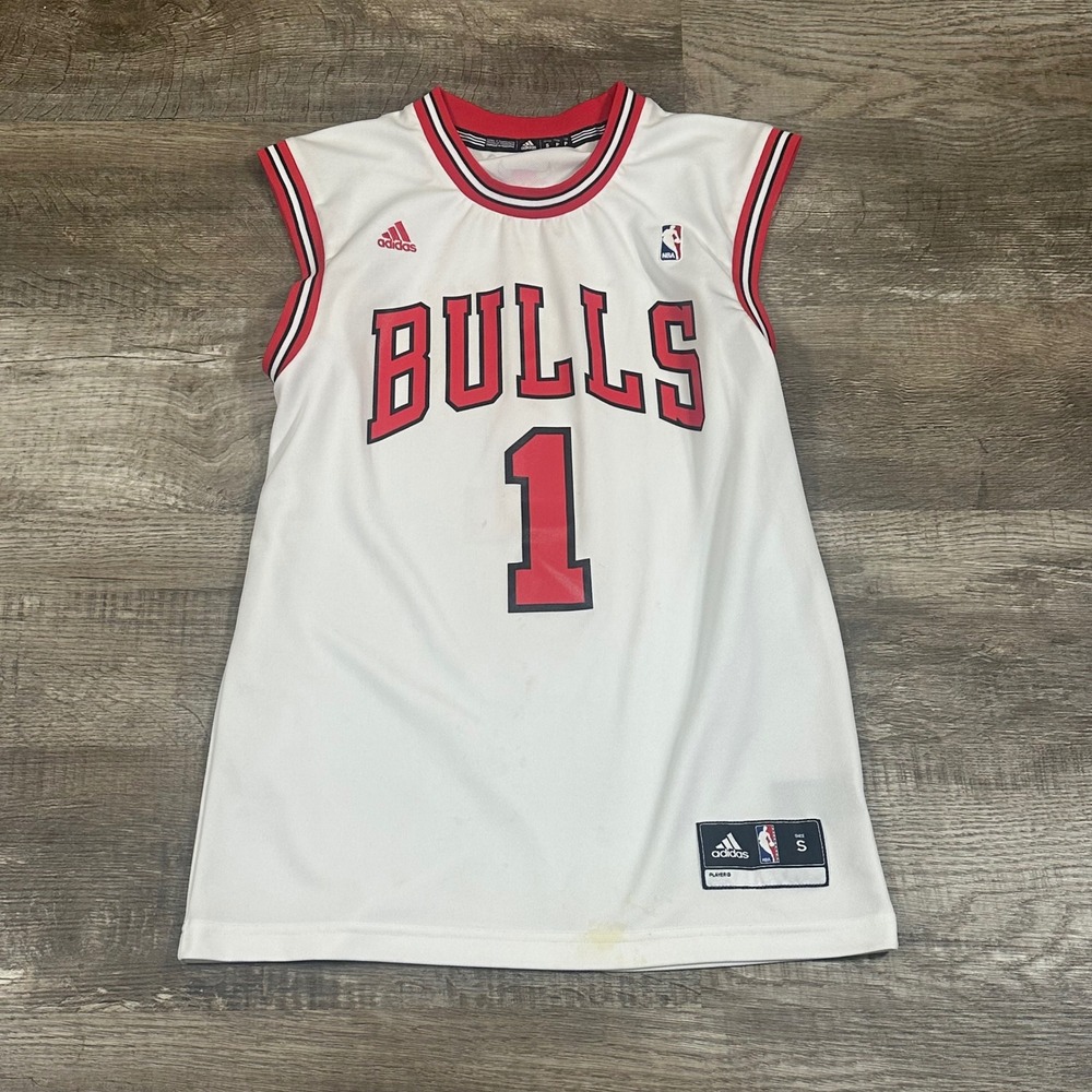 Adidas Chicago Bulls Derrick Rose 1‎ NBA Jersey White Mens Small Z818A 10